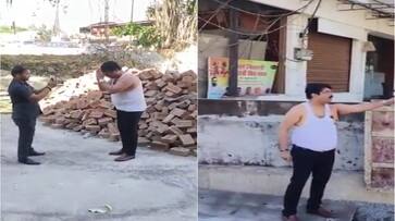 Viral Video Former BJP Corporator Arvind Shetty Removes Clothes in Protest Watch Video nti