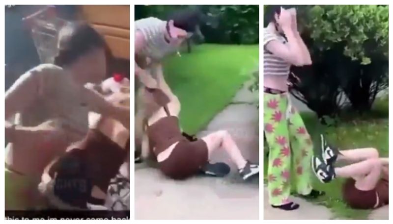 Video of woman beating up girl goes viral bkg 