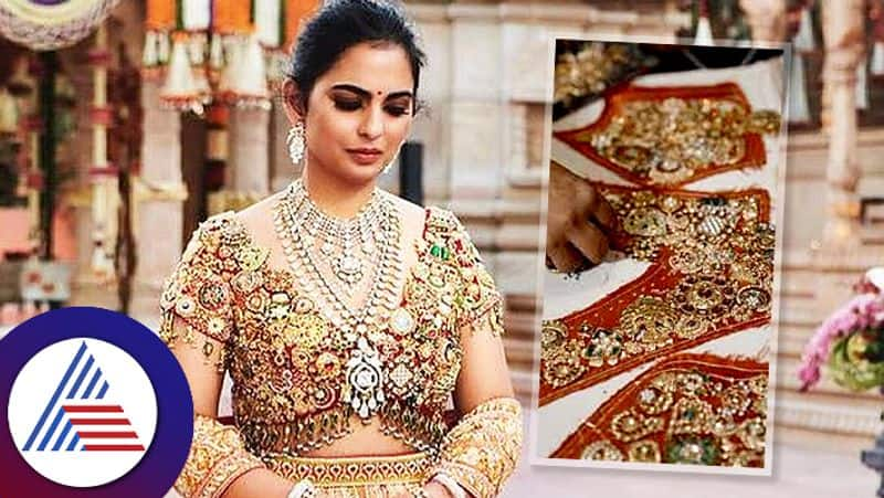 Isha Ambani wore a blouse made of diamonds and gold jewellery at brother Anant Ambanis pre-wedding festivities skr