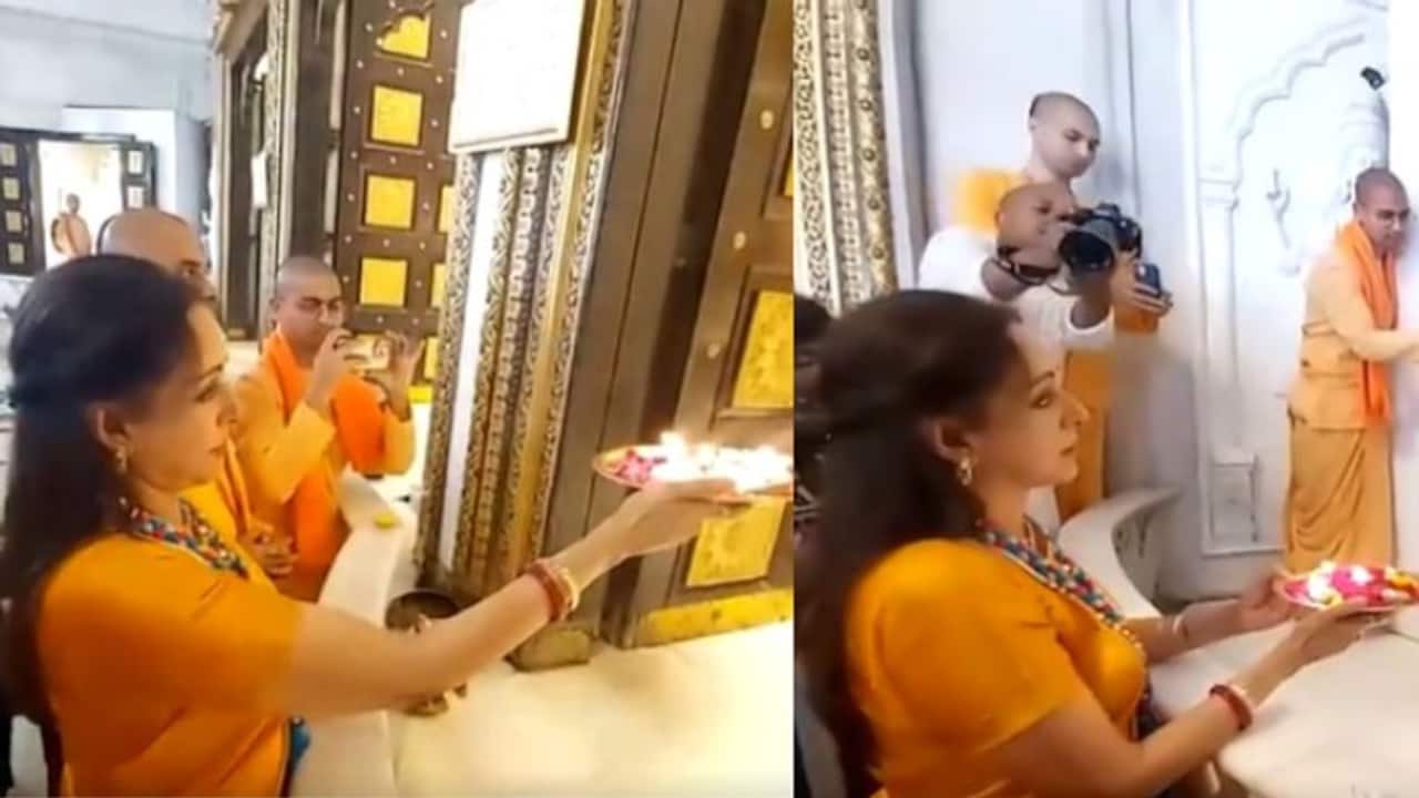 Maha Shivratri 2024: Hema Malini performs aarti, offers prayers at Ujjain Iskon temple