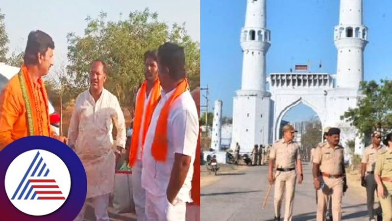 Hindus come out after worshiping at Ladle Mashak Dargah at kalaburagi rav