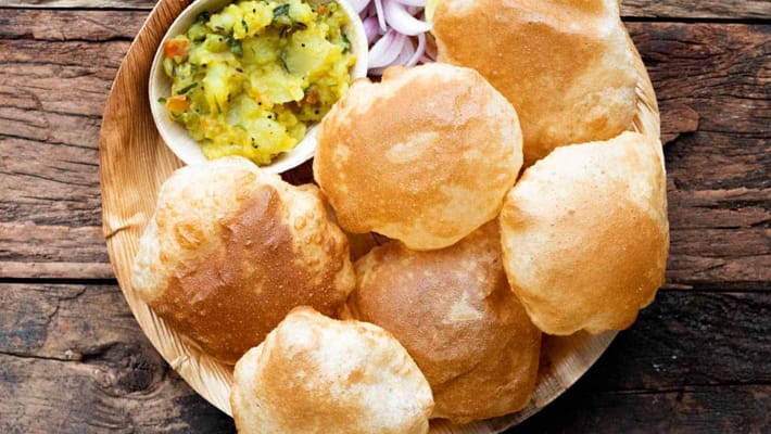 recipe of puris fried in water and not in oil skr