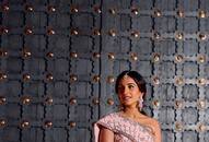 mukesh ambani daughter in law radhika merchant wore a Light Pink Crepe Gown and crystals embedded lehenga xbw 