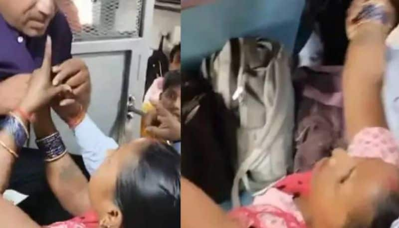 women fighting with a man in a train over seat rlp