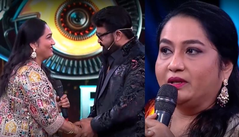 actress yamuna rani emotional talk with mohanlal in bigg boss malayalam season 6 nrn 