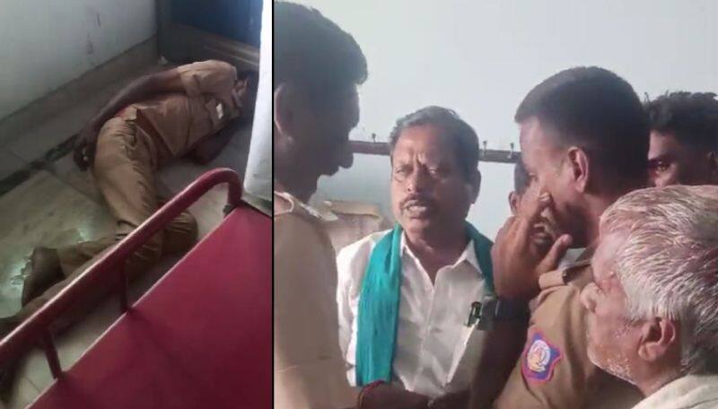 Farmers argument with papanasam police after a drunken policeman left in charge ans