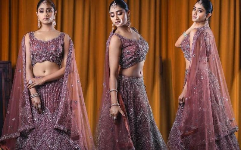 Actress Biggboss contestant Sangeetha sringeri in Grand lehganga look, fans call her karnataka crush Vin