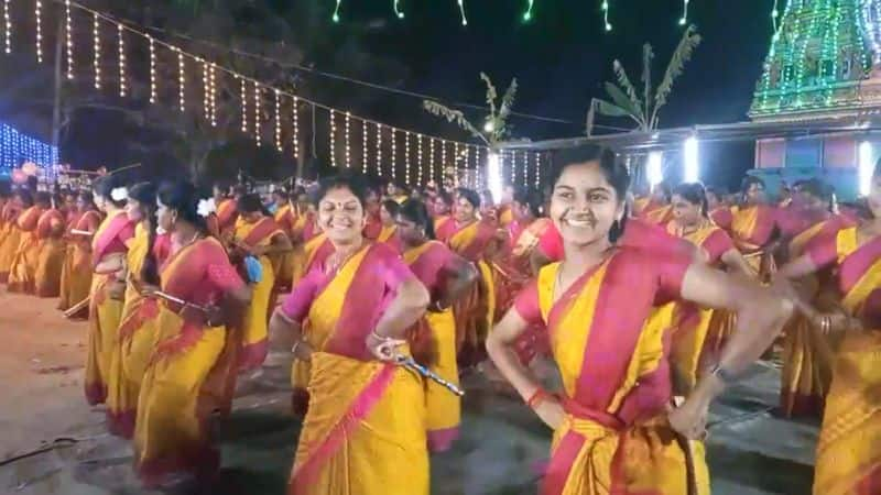 300 women participate traditional dance event at temple festival in thanjavur district vel