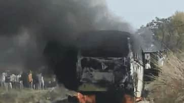 Uttar Pradesh Accident News Ghazipur Fire broke out after bus full of wedding processions hit HT line many people burnt alive XSMN