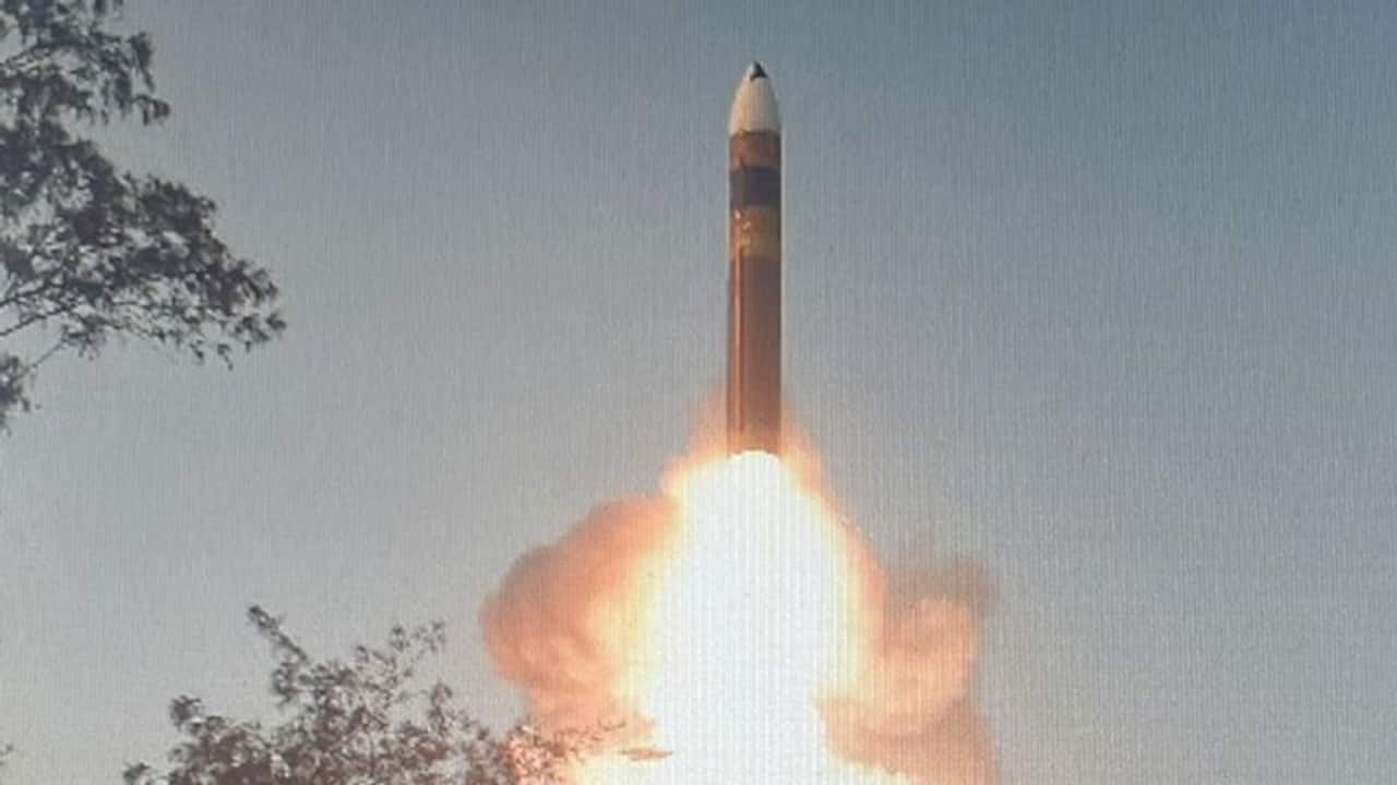 Mission Divyastra: DRDO releases photo of first flight test of Agni-5 missile with MIRV; see post