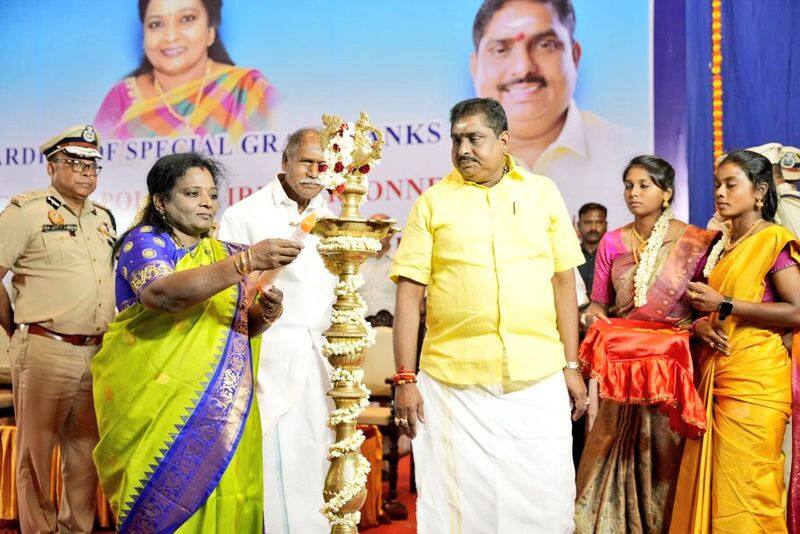 governor tamilisai soundararajan distribute promotion orders to police officers in puducherry vel