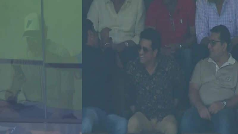 Rohit Sharma and Sachin Tendulkar are watching Ranji Trophy Final Mumbai vs Vidarbha at Wankhede rsk