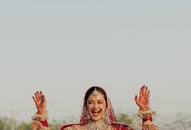  Meera chopra Priyanka Chopra proved Red lehenga is not out many actress wore pastel outfit at her wedding xbw