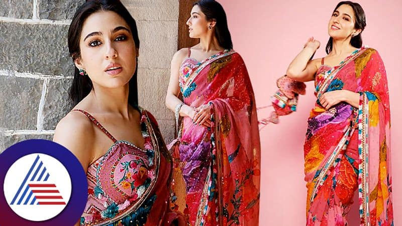 Sara Ali Khan embraces the power of vibrant colors in a colourful floral saree Vin