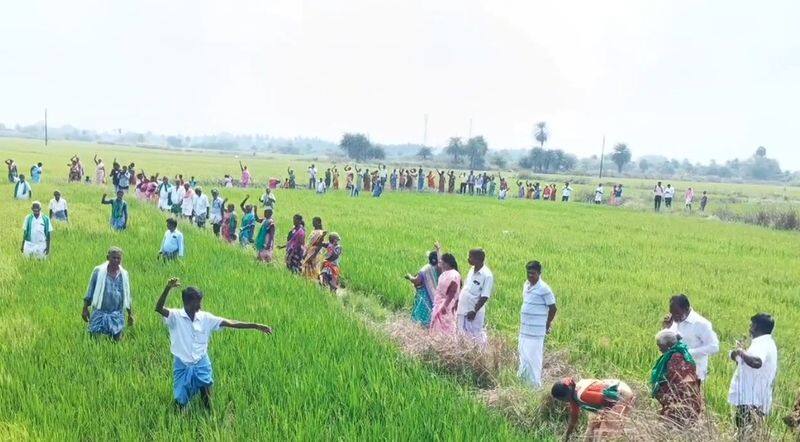 more than 250 people protest against parandur airport in ekanapuram village in kanchipuram district vel