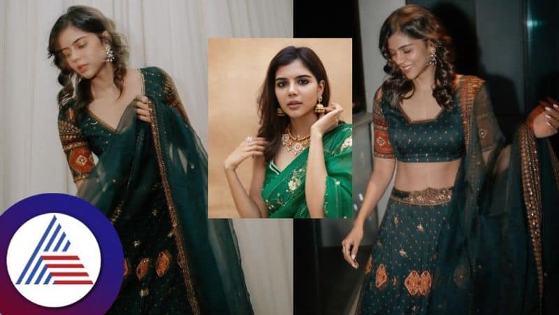 hridiyam beauty kalyani priyadarshan in green lehenga photos here gvd