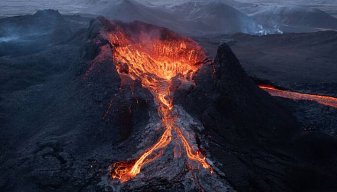 Iceland volcano lava