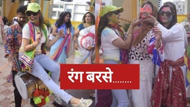 प्री  होली पार्टी में रंग, गुलाल, पिचकारी और ढोलक की ढाप पर महिलाओं ने मचाया धमाल