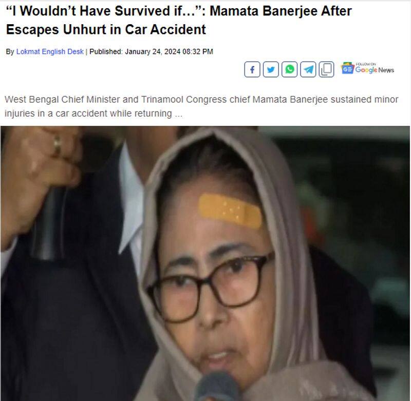 Fact Check Fake photo of Mamata Banerjee injury circulating in social media