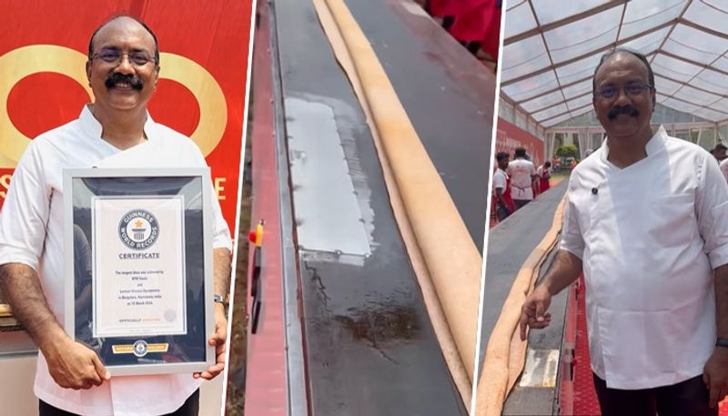 Karnataka MTR sets world record for 123 -foot-long dosa set in Bengaluru's Bommasandra (WATCH) gcw