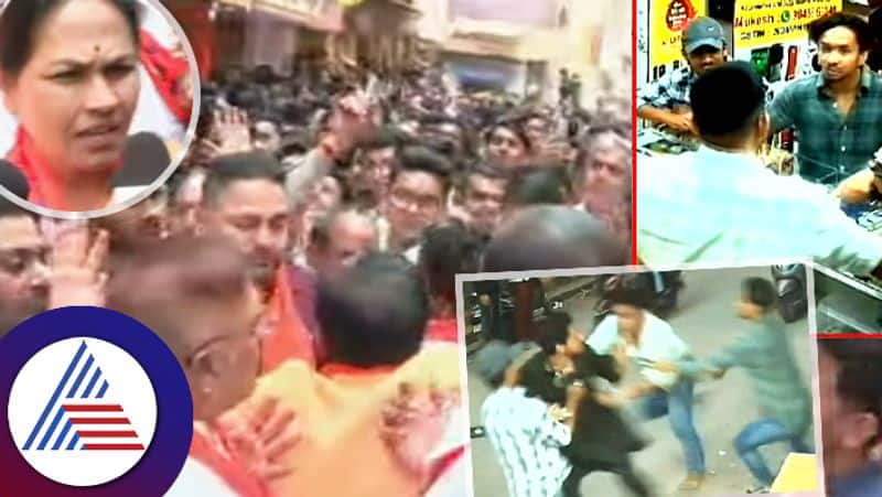 nagarathpete BJP rally against assaulting Bengaluru shopkeeper for playing Hanuman chalisa gow