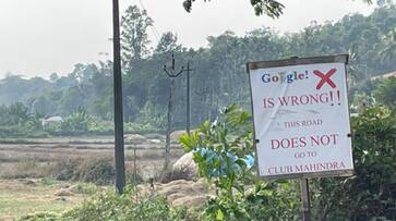 Signboard in Karnataka's Kodagu district warns against google maps navigation errors