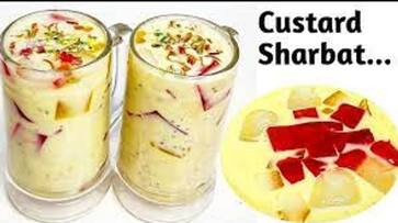 Summer Drinks Custard sharbat recipe for holi 2024 and ramadana eid kxa 