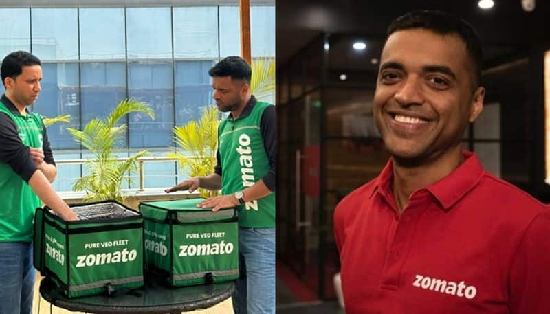 zomato CEO deepinder goyal introduce Pure Veg Mode along with a Pure Veg Fleet san