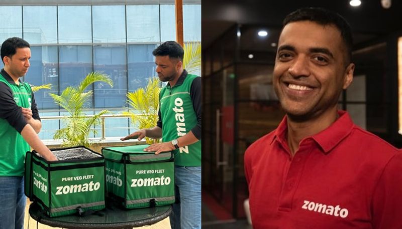 zomato CEO deepinder goyal introduce Pure Veg Mode along with a Pure Veg Fleet san