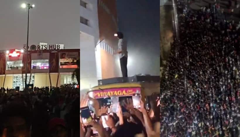 Watch: Thalapathy Vijay clicks selfies with fans by climbing on top of bus
