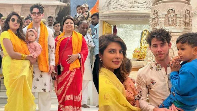 Priyanka Chopra Malti Marie at Ayodhya visit Ram Mandir with Nick Jonas vvk