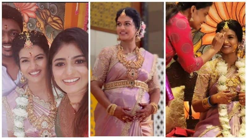 Vijay Tv serial Actress Sridevi Ashok baby shower photos mma