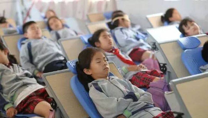 Chinese school desk turns bed for kids sleep in class rlp