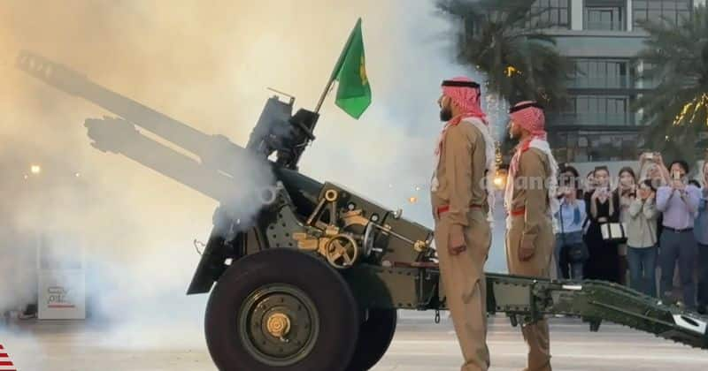 A cannon shot and ifthar announcement in Gulf countries during Ramadan