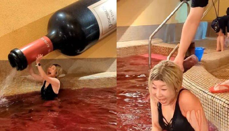 red wine pool in japan video rlp