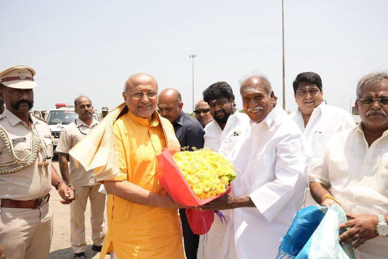 cm rangasamy invites governor cp radhakrishnan in puducherry vel