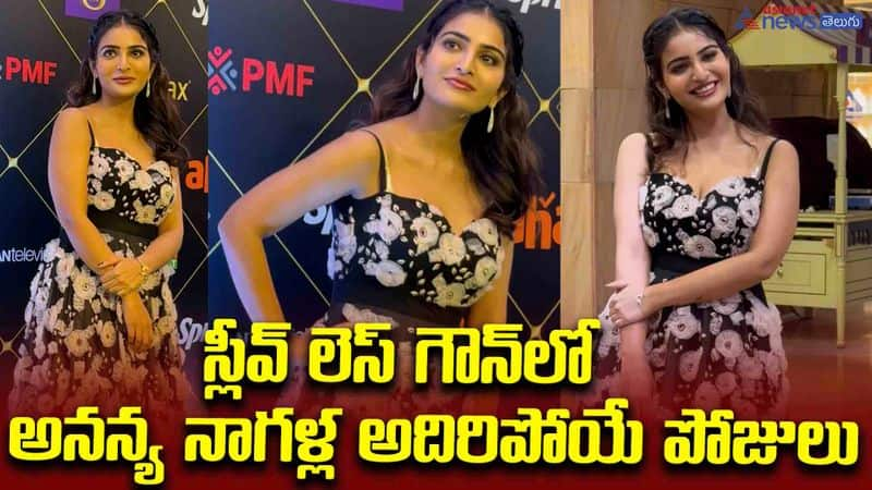 Ananya Nagala striking poses in a sleeveless gown