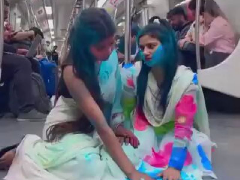 Holi Celebration Inside Delhi Metro Sparks Debate On Social Media