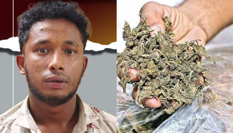 youth arrested by excise with ganja in pathanamthitta  vkv