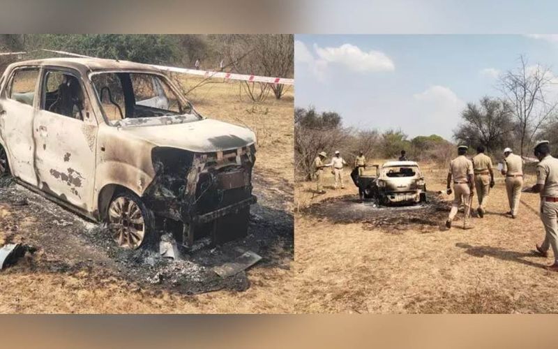 Three burnt bodies found inside car in Karnataka, police says treasure hunt case