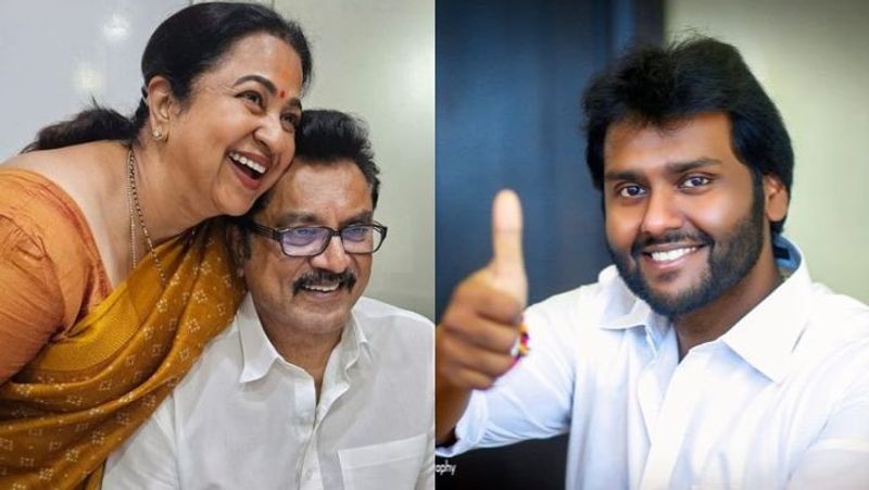 Actress Radhika Sarathkumar congratulated DMDK Captain Vijayakanth's son Vijaya Prabhakaran-rag