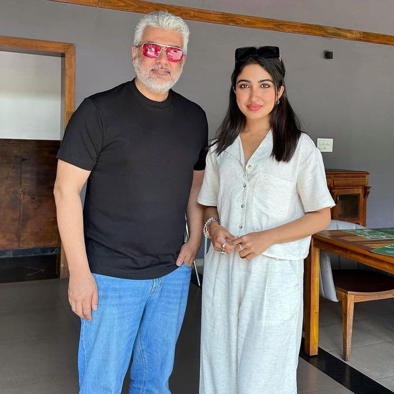 Kannada small screen actress Saanya Iyer meets Tamil super star Ajith pav