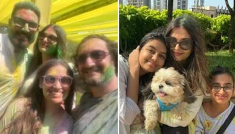 Bachchans Holi party photos: Aishwarya Rai, Abhishek Bachchan, Aaradhya's photos go viral 