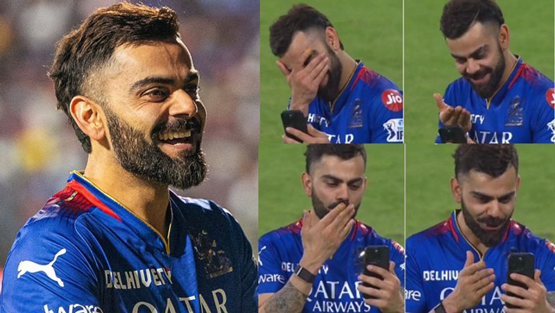 After RCB's win over Punjab, Virat Kohli had a video call with Anushka, Vamika and Akaay,  How cute it is.. RMA