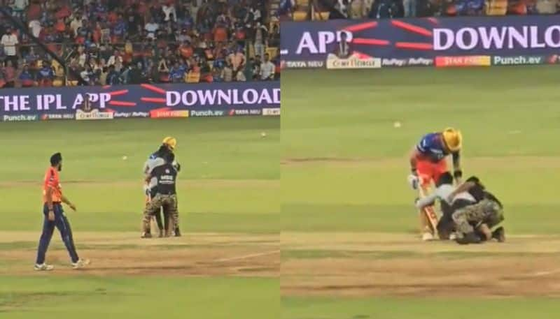 Virat Kohli Fan Thrashed By Security For Hugging RCB Star Mid match video goes viral kvn