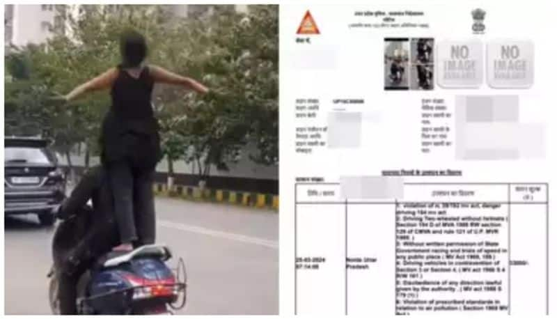 girl posed as titanic while standing on a scooter seat and fell onto road fine of 33000 slapped afe