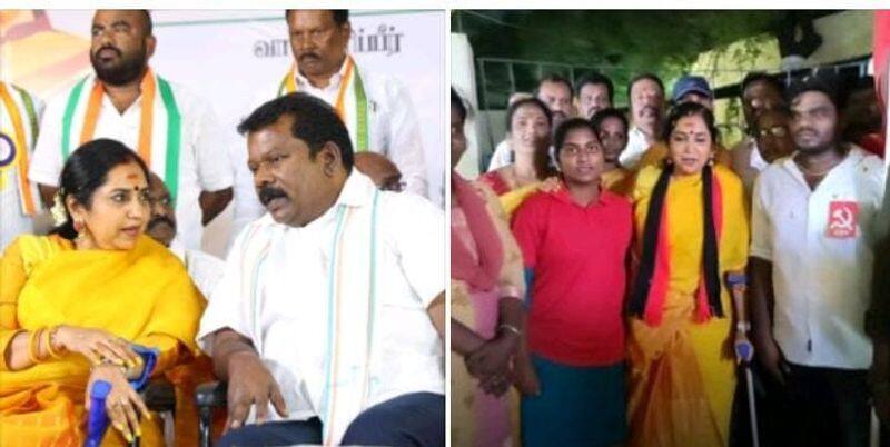 DMK candidate Tamilachi Thangapandian injured after falling down during election campaign KAK