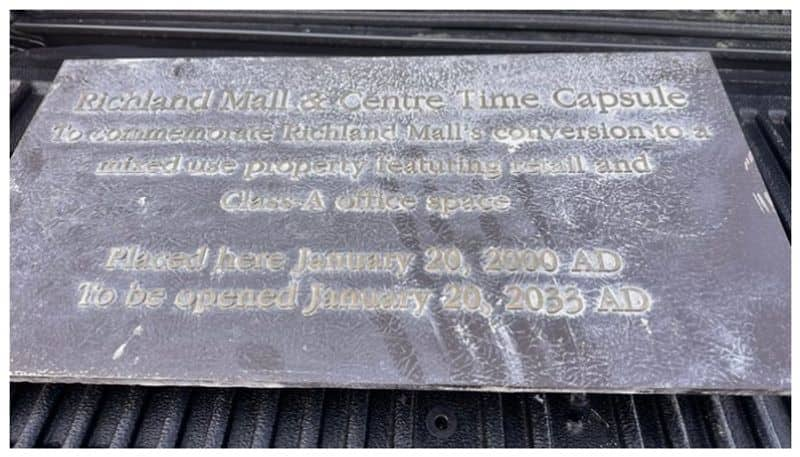 box written on time capsule it was found while demolishing and constructing richland mall in US bkg