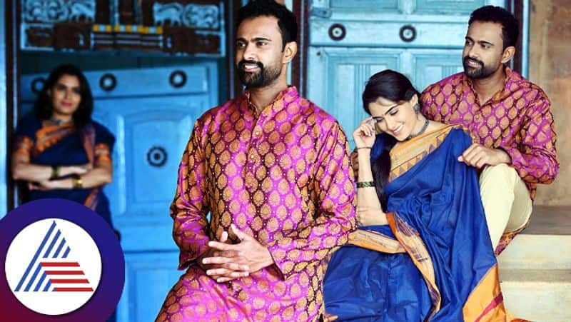 Actor Sudarshan Rangaprasad shares colorful photoshoot with wife Sangeetha Bhat pav