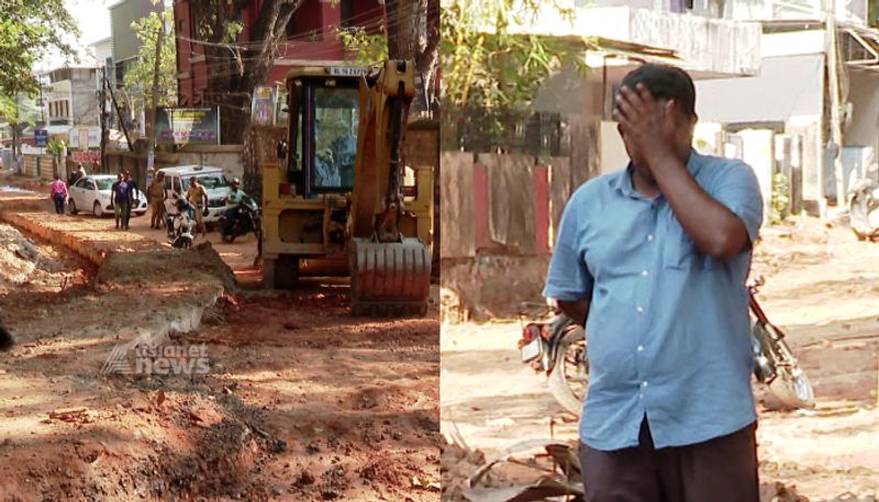 councilor and gang attacks Smart road construction contractor at Thycaud kgn 